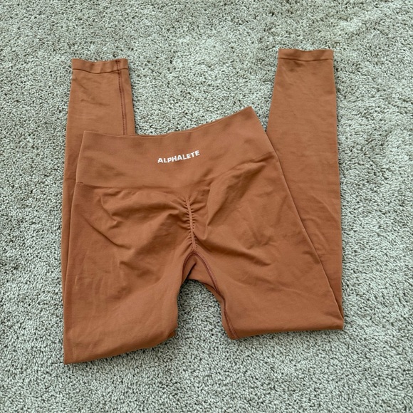 Alphalete Amplify Seamless Leggings Madarin Size Large Butt Scrunch - Picture 4 of 9